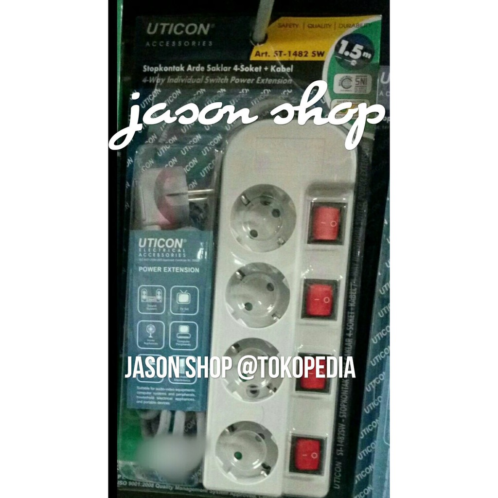 Terminal listrik/Saklar uticon/Stop kontak Uticon 4 lubang kabel 1-5m