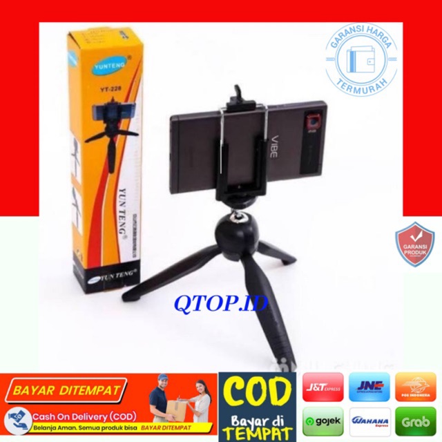 Tripod Mini Yunteng YT228 + Holder U / tripod selfie yt 228