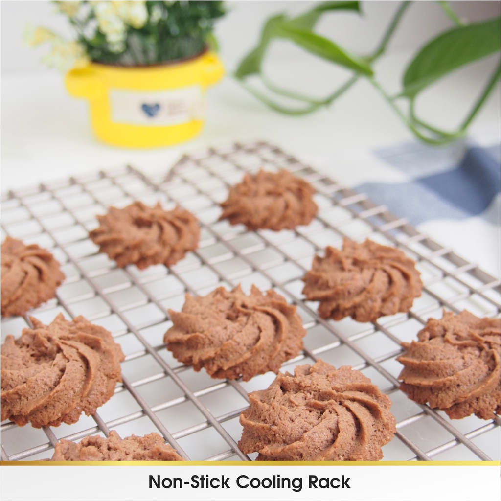 Non Stick Cooling Rack Single Rak Pendingin Baking Tatakan Kue Stainless Cake Cookies Roti