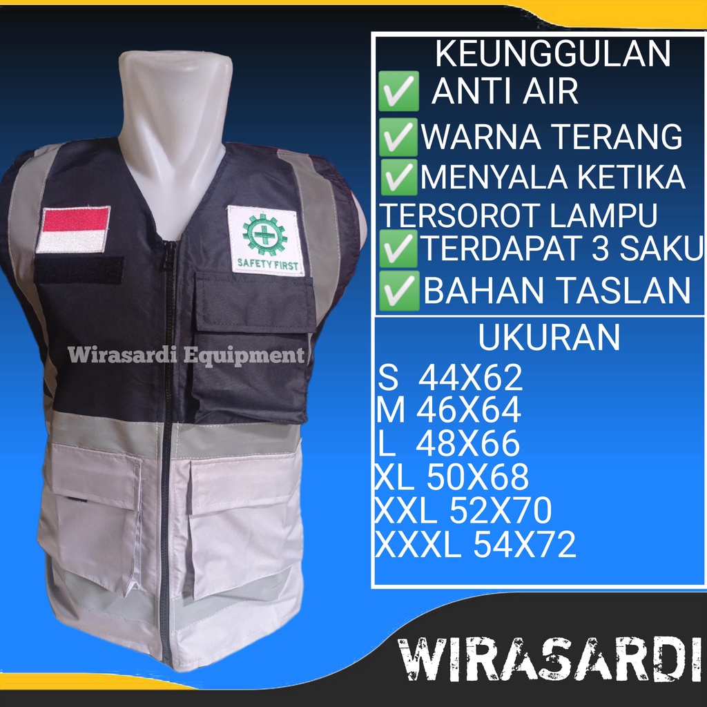 [TERBARU]ROMPI SAFETY K3 BAHAN TASLAN ANTI AIR KOMBINASI NAVY ABU WARNA TERANG