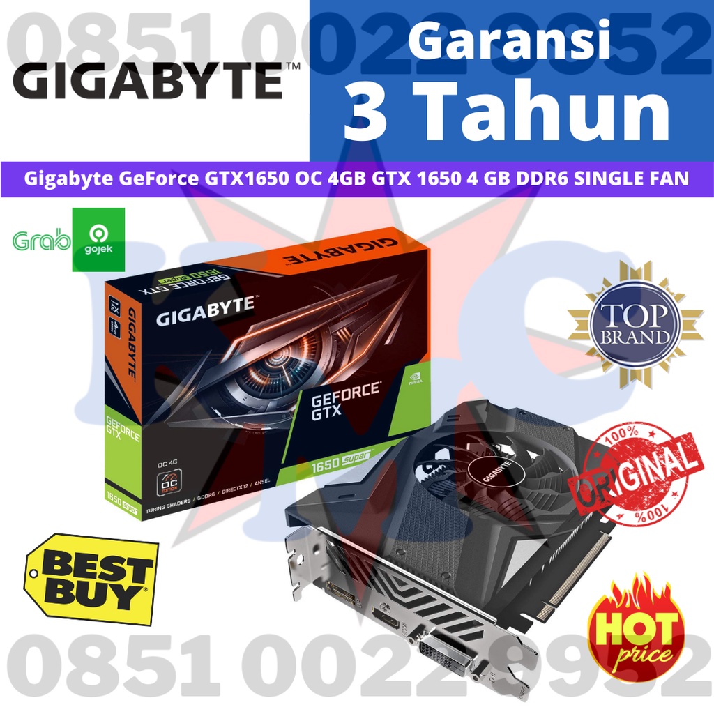 VGA Gigabyte GeForce GTX1650 OC 4GB GTX 1650 4 GB DDR6 SINGLE FAN