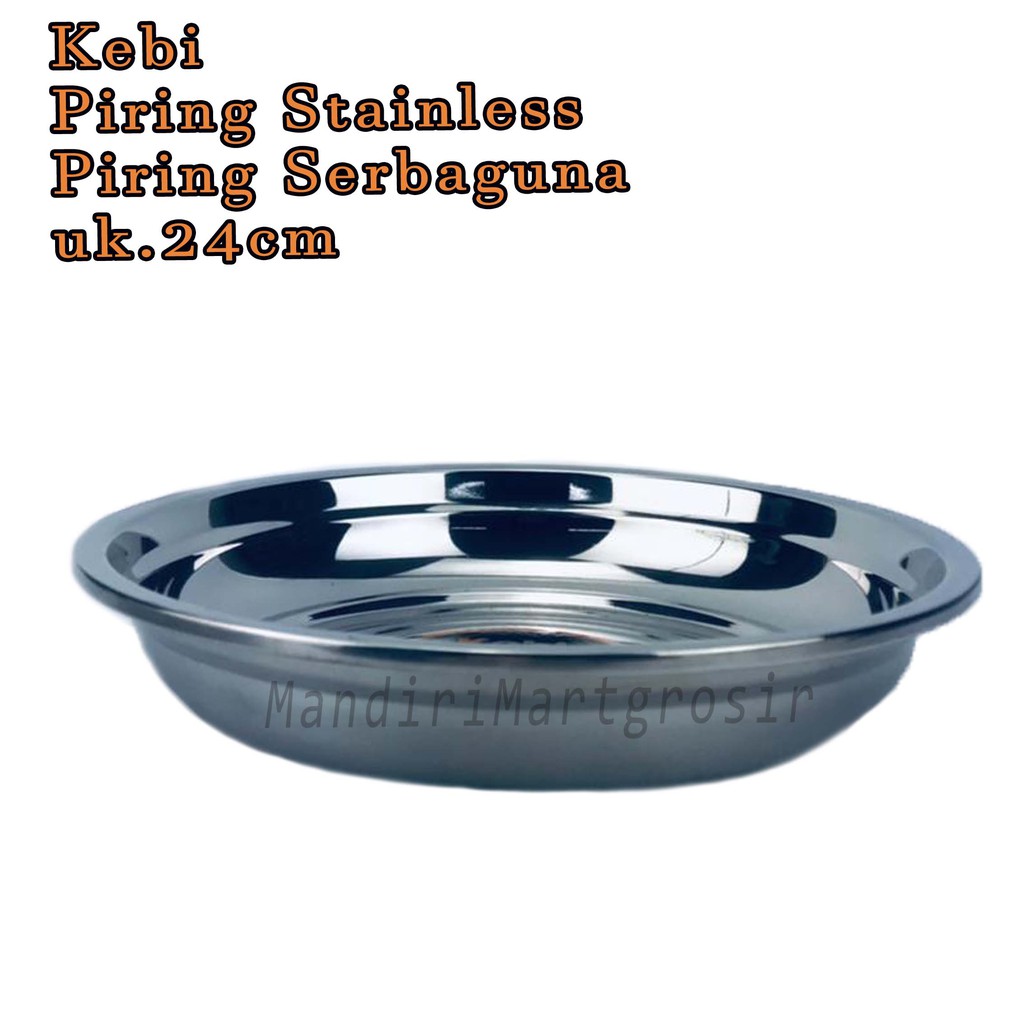 Piring Stainless *Kebi * Piring Serbaguna * uk.24cm