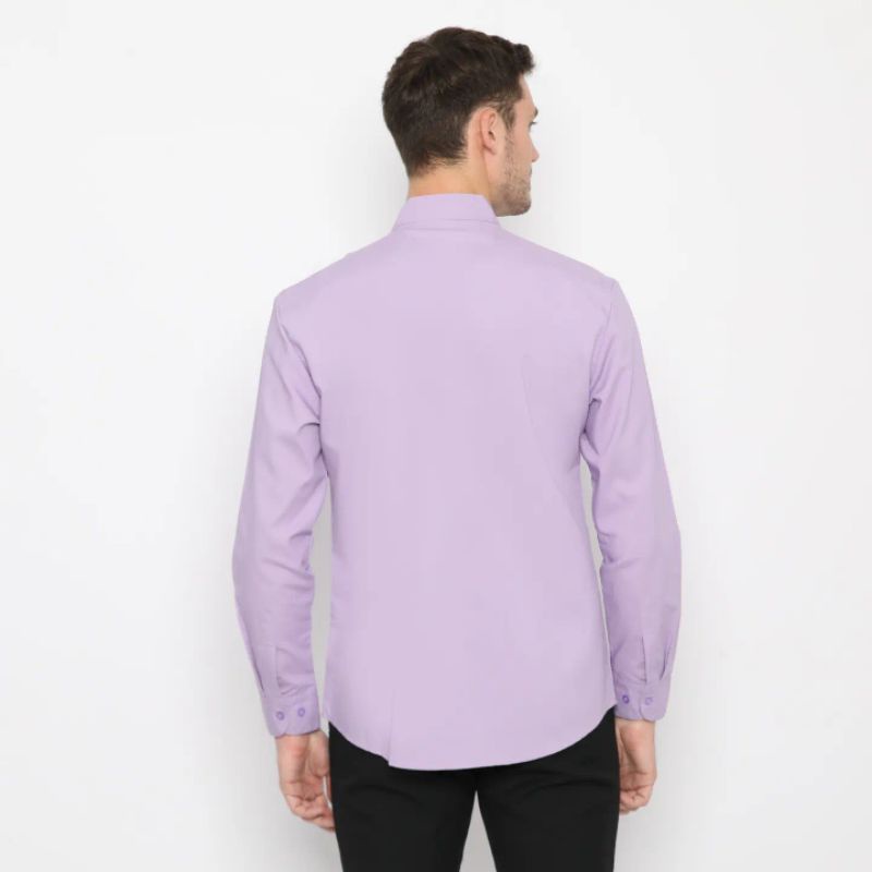 Pendeta - Kemeja Collar Lilac Polos - Cotton Tropical - Jos Miracle Bandung - Miracle - JMB