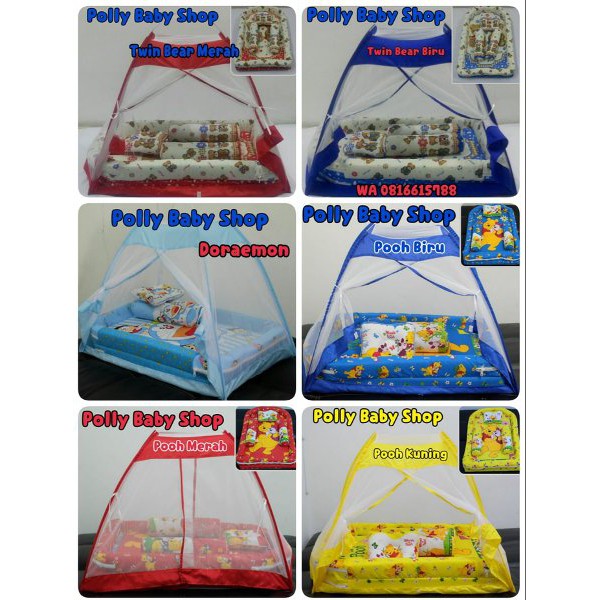 MURAH!! BABY BESS - Set Kasur Bayi Tenda kelambu muda Bantal dan Guling Bayi Karakter Baby Bess