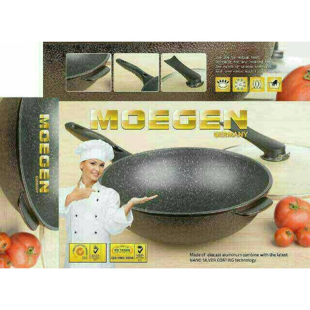 Panci Wok Pan mogen germany  / Wajan Moegen 30 cm lapisan MARBLE