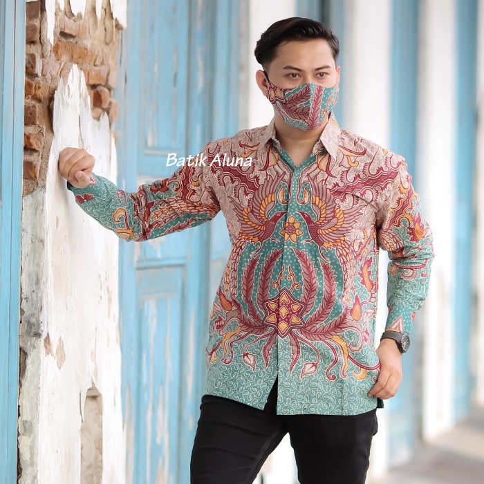 Batik Pria Atasan Premium Baju Lengan Panjang Solo Lapis Furing Pabrik Batik Aluna PCW 069