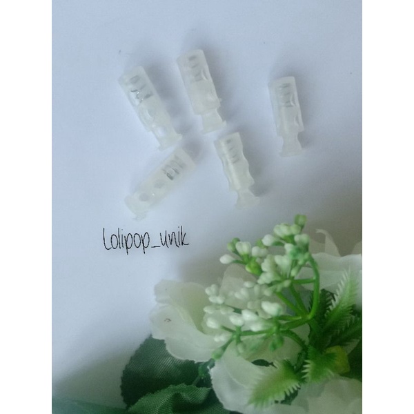 stopper bening 2 lubang / stopper tali masker bening / stopper bening