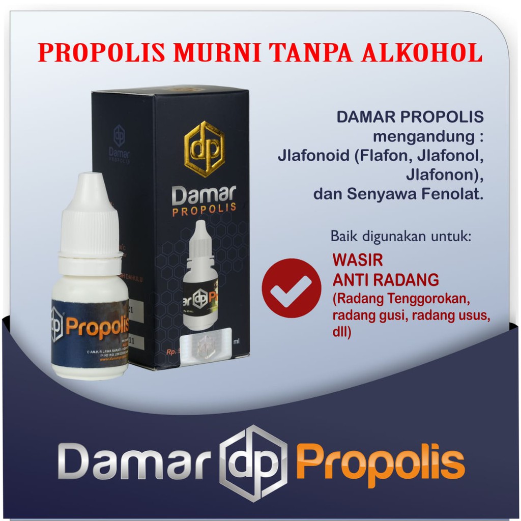 DAMAR PROPOLIS OBAT WASIR | ANTI RADANG - Radang Tenggorokan - Radang Gusi - Radang Usus
