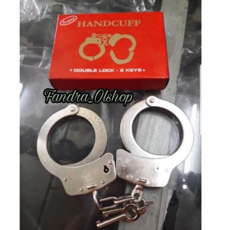Borgol Tangan Ukuran Besar | Handcuff | Borgol security | Borgol polisi. Kualitas Terbaik 
