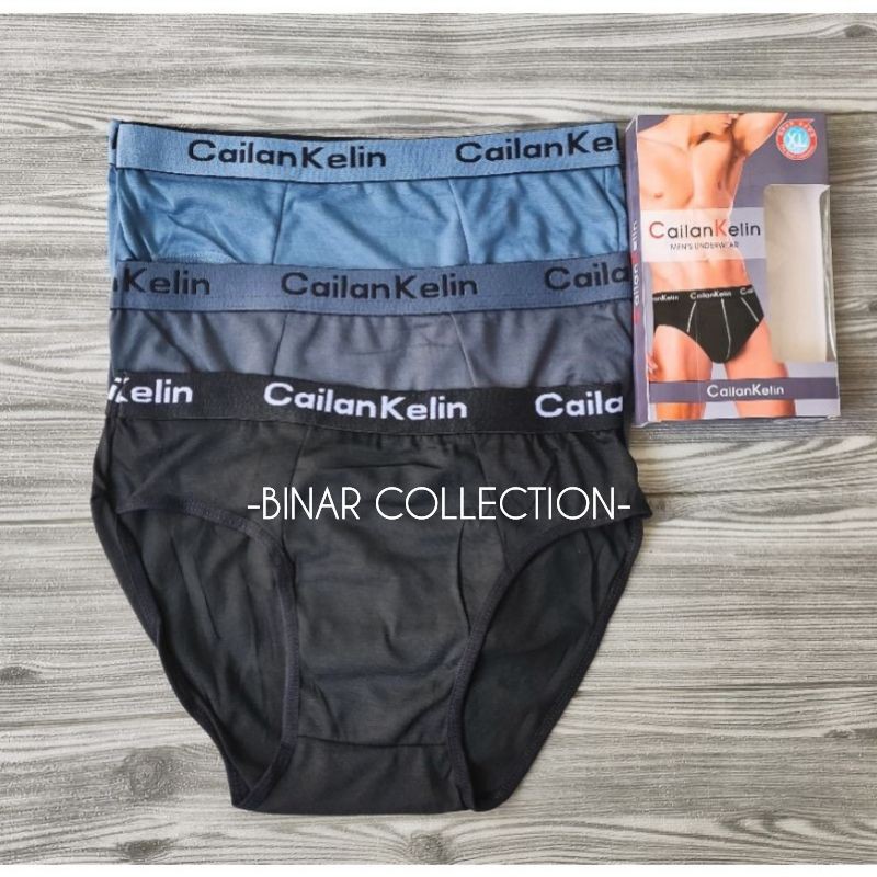 CK Sempak pria celana dalam ban cowok 1pack isi 3pcs model boxer size L XL murah bagus