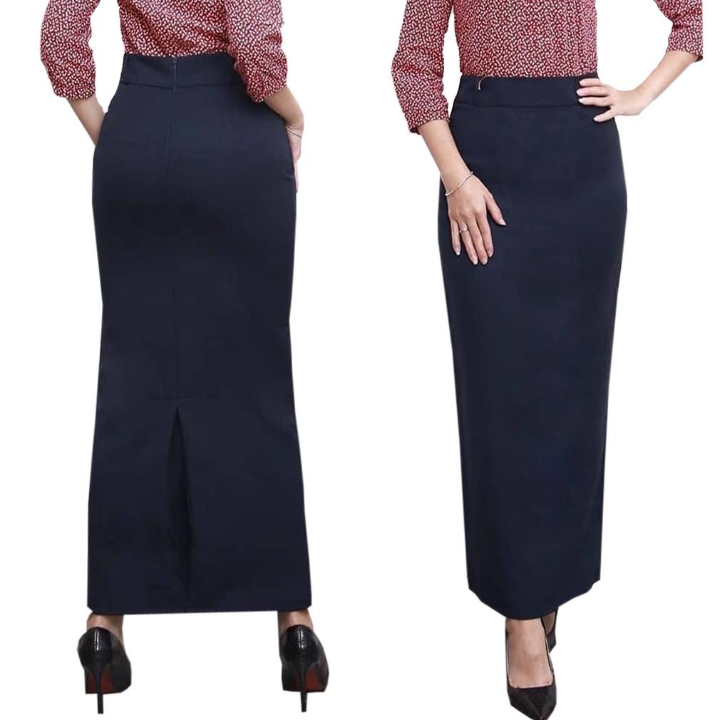 Rok Kerja Panjang Hitam Span Biron Kipas Bahan Formal Kantor Rok Sepan Rok Kerja Kantor Rok Span Rok