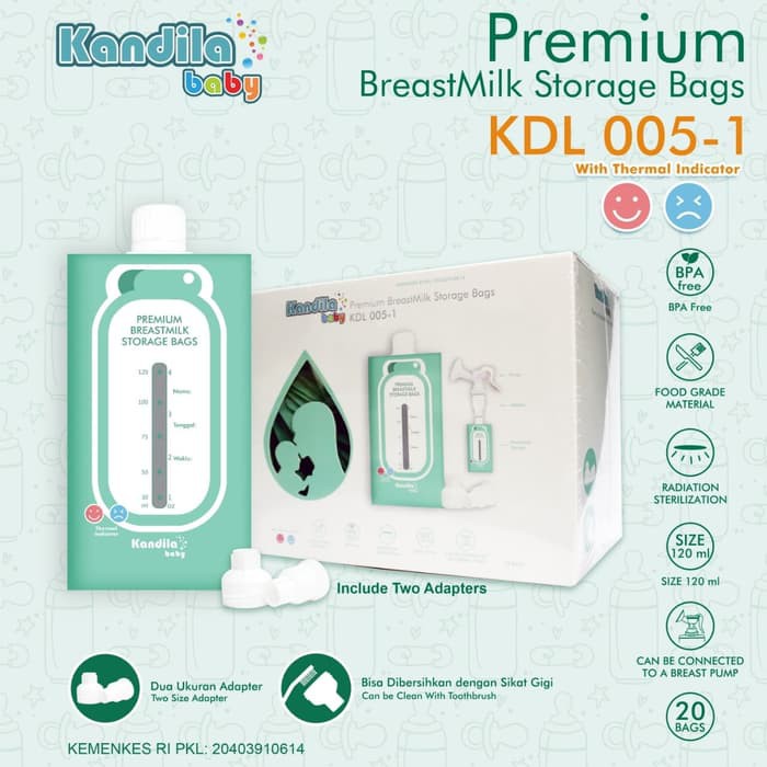 Kandila Premium Breast Milk Storage Bag Kantong Asi 120 ML