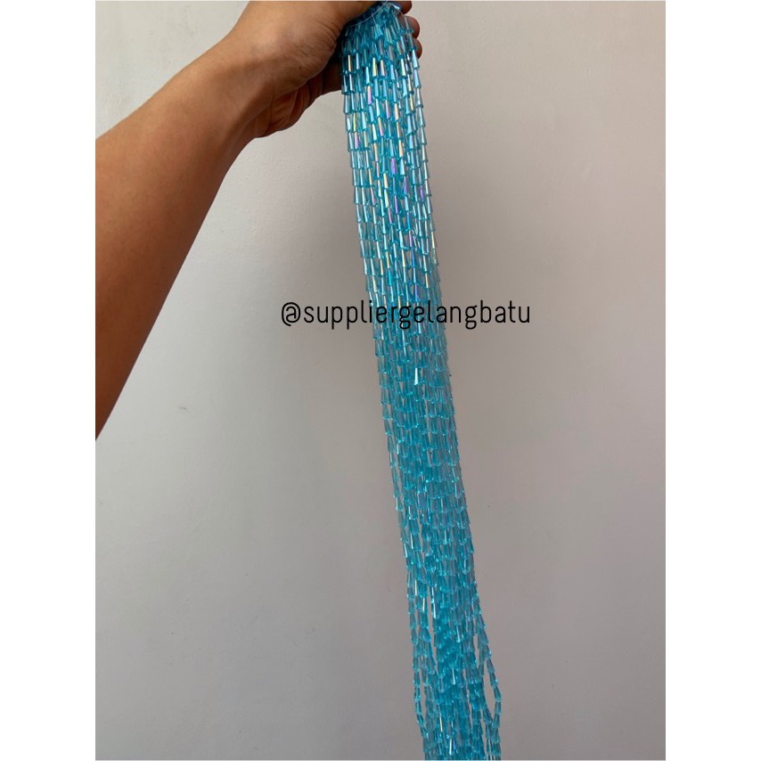 bahan kristal terompet 12 x 8mm SOFT BLUE crystal bening bross PREMIUM