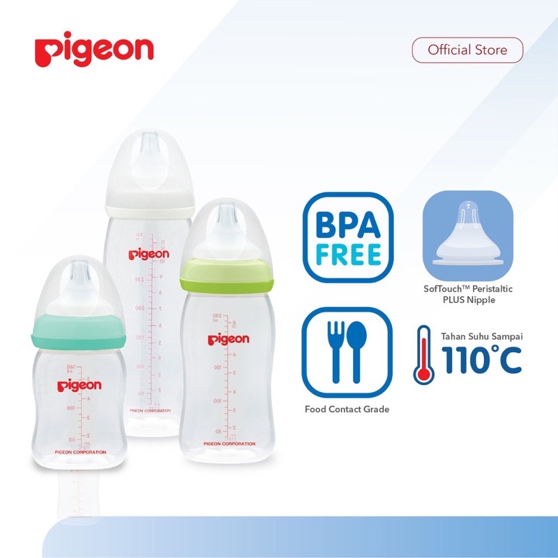 Pigeon botol susu soft touch wide neck ( satuan tanpa dus )