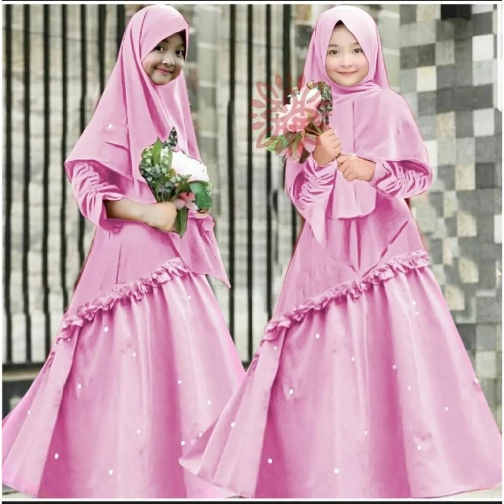 Kharisma Kids l Gamis Muslim Anak Perempuan 5-6 Tahun Terlaris