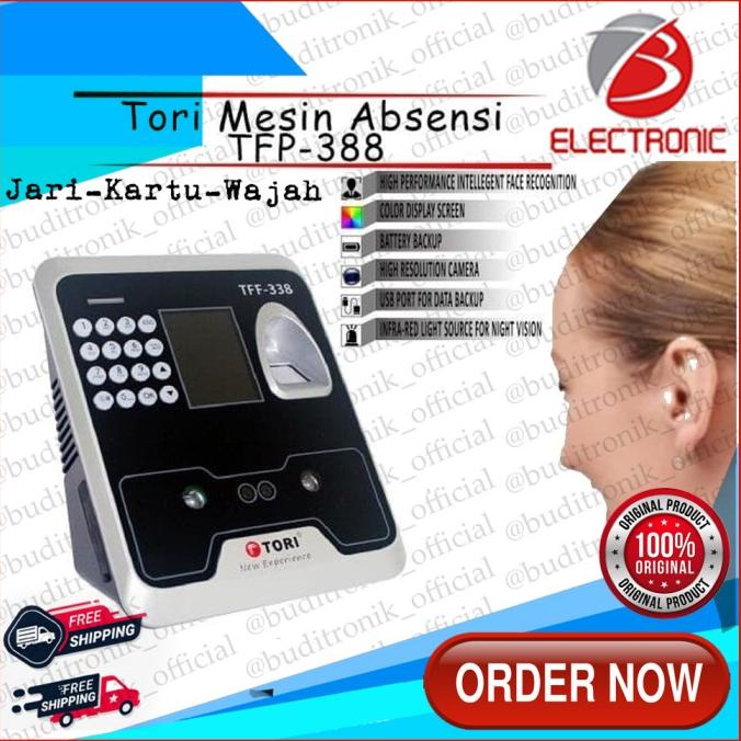 Mesin Absen/Finger Print TFF-338 Bisa Face Wajah stock ada