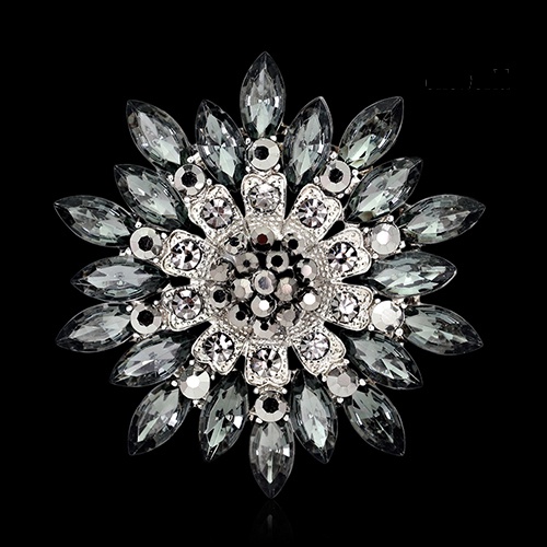 OW@ Women Fashion Flower Brooch Crystal Rhinestone Jewelry for Wedding Party Gift