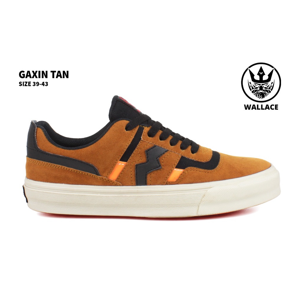 WAMA GAXIN BLACK 39-43 Sepatu Sneakers bmx skateboard Pria cowok sepatu vulcanized skateboard sneakers vulcan SEPATU BRAND LOKAL-GAXIN TAN