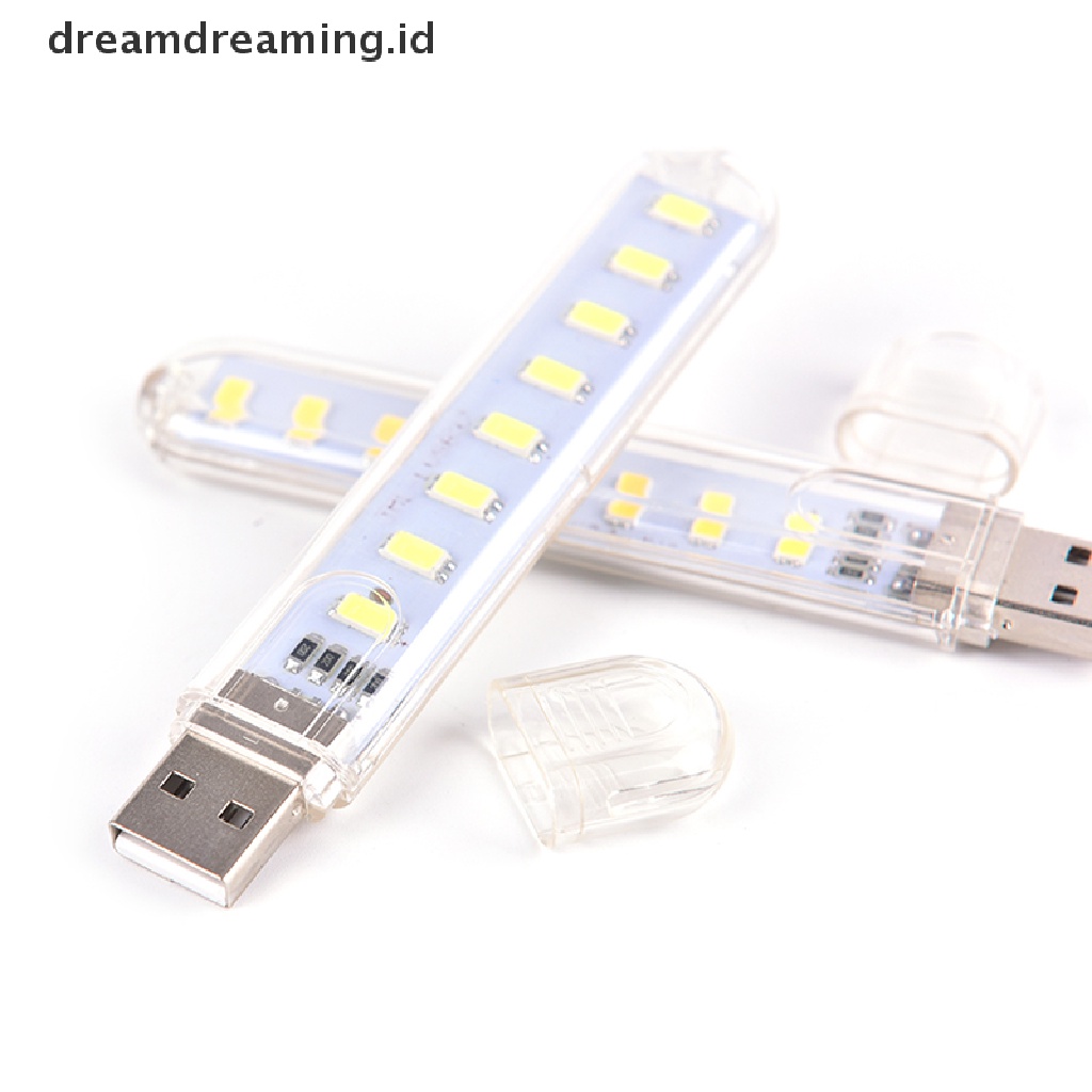 (dreamdreaming.id) Lampu Malam 8-LED Mini USB Portable Untuk PC / Laptop