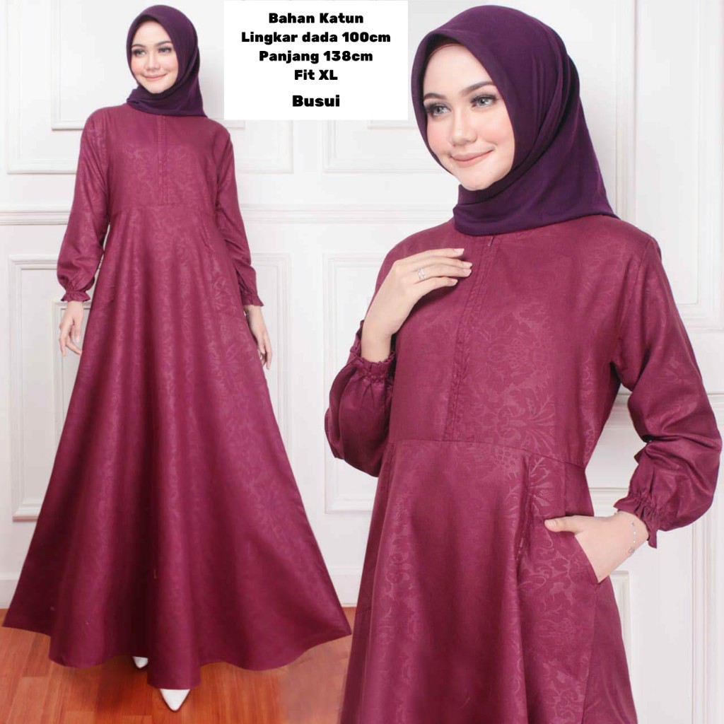 MAXI DRESS POLOS  BAJU  MUSLIM GAMIS  MAXY BUSUI WANITA 