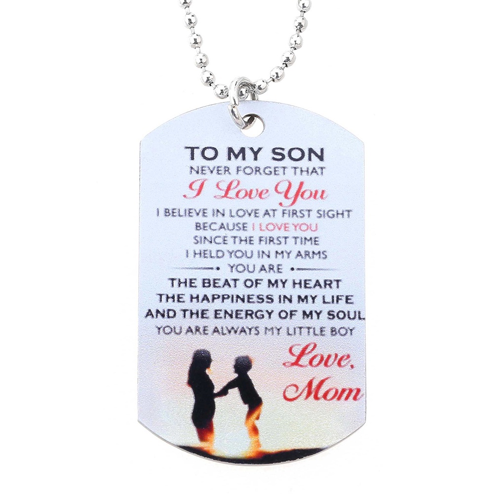 Hu Hu Hu Hu Hu Alat Bantu Pasang Kacamata♡ Kalung Liontin Dog Tag Militer Tulisan To My Son I Love You Untuk Hadiah