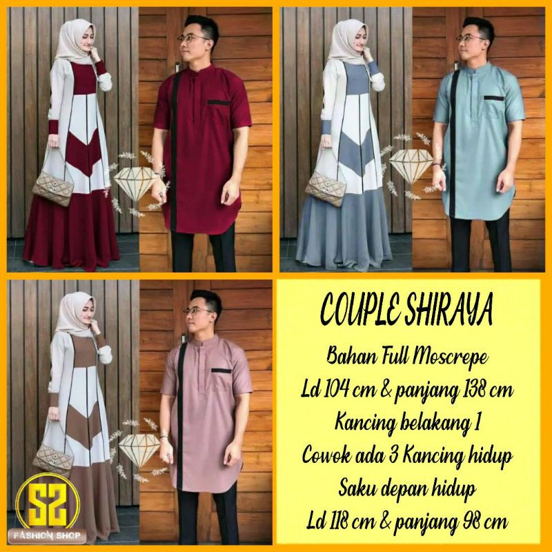 SARIMBIT LEBARAN 2022 HAFIZ&HAFIZAH FAMILY GAMIS PLUS KHIMAR - BAJU COUPLE KELUARGA PASANGAN