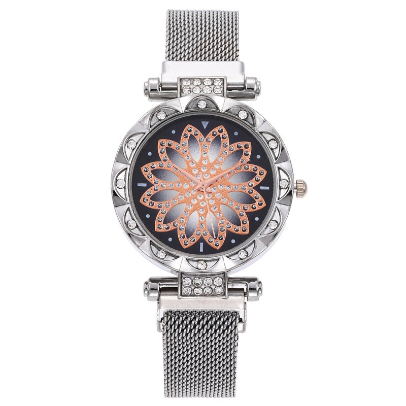 Grosir - J405 Jam Tangan Magnet Putar / Diamond Spin / Jam Arloji / Jam Analog / Jam Wanita