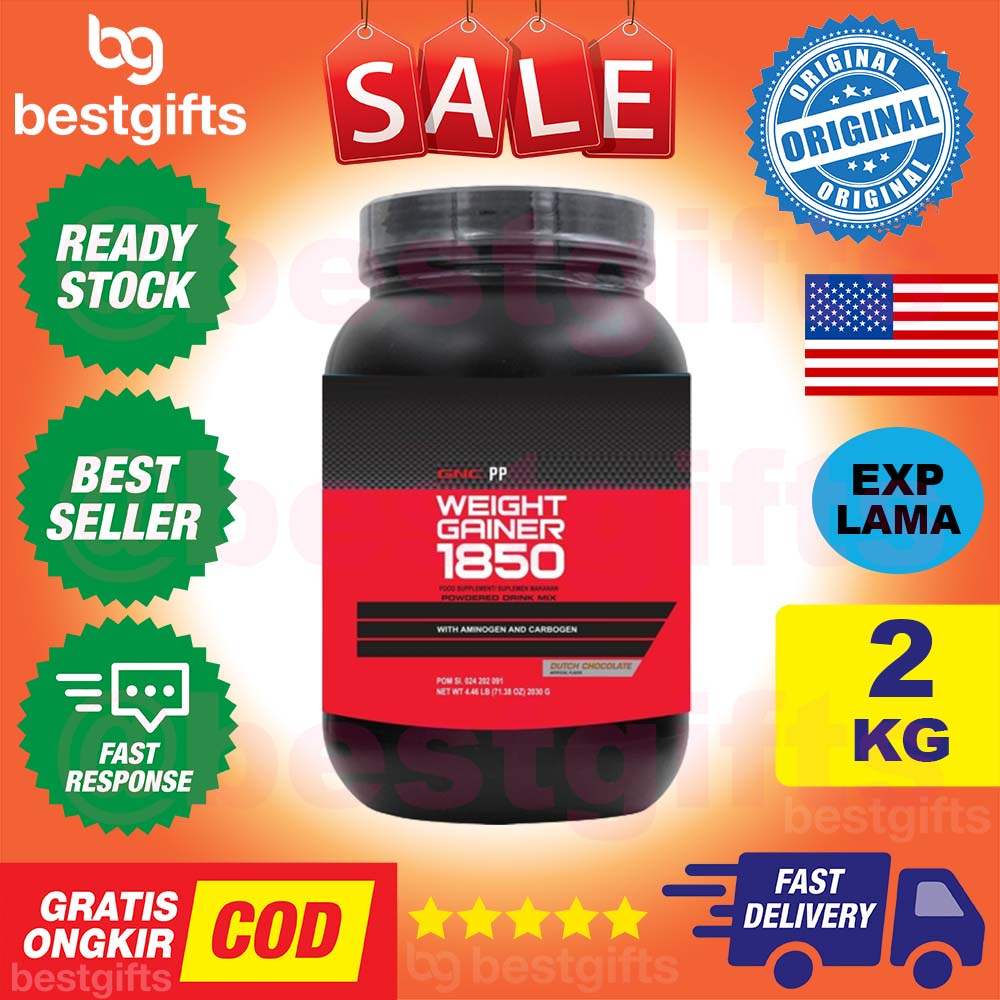 GNC PRO PERFORMANCE PP WEIGHT GAINER 1850 DUTCH CHOCOLATE FLAVOR SUSU PROTEIN FITNES FITNESS 2.03 KG