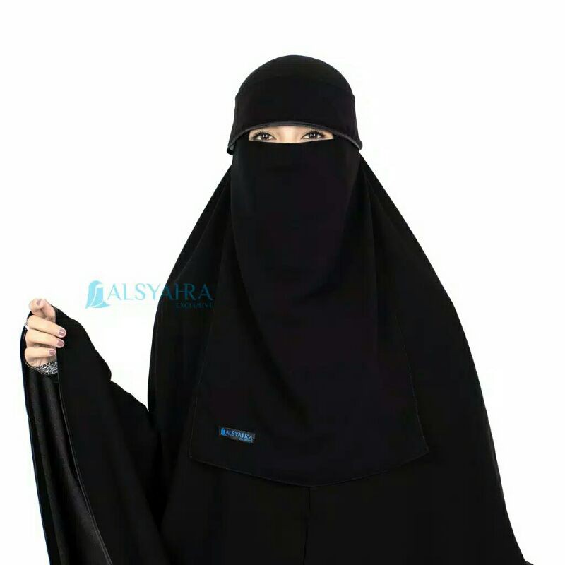 Alsyahra Exclusive Niqab Bandana Poni Bisban Elang / Lurus Sifon Jetblack