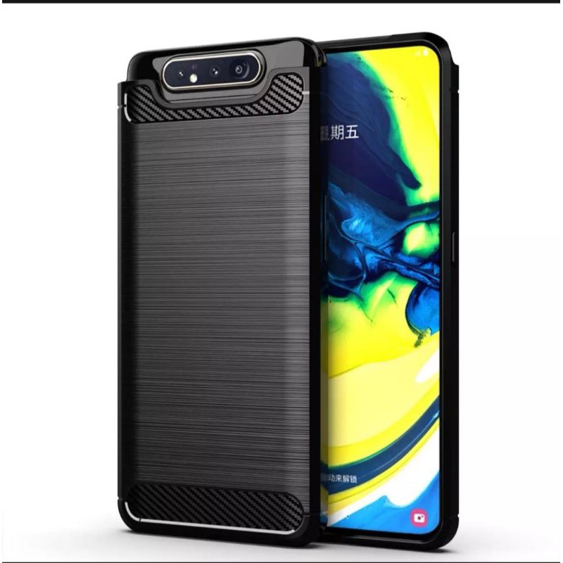 Silicon Case SAMSUNG A80 A90 Softcase Ipaky Carbon Cover Casing TPU