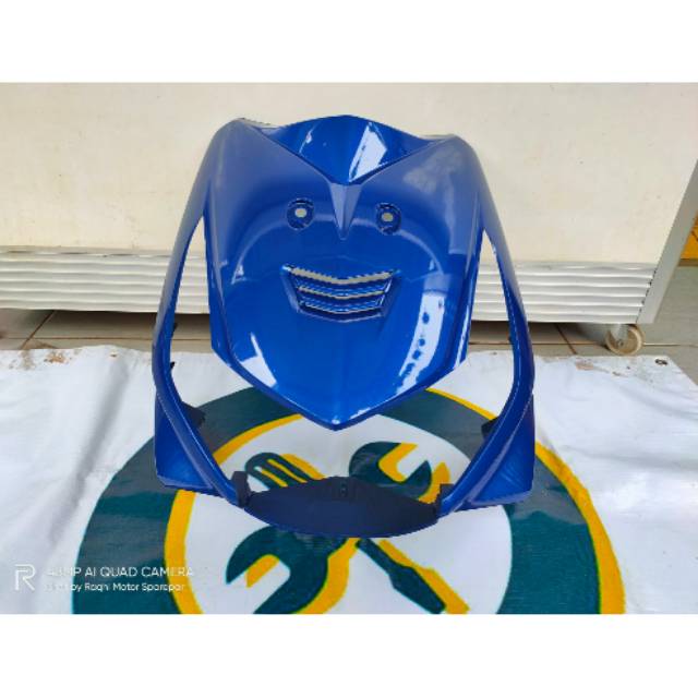 Cover Body Tameng Depan Beat Karbu Biru / Tameng Bodi Depan Beat Lama Karbu
