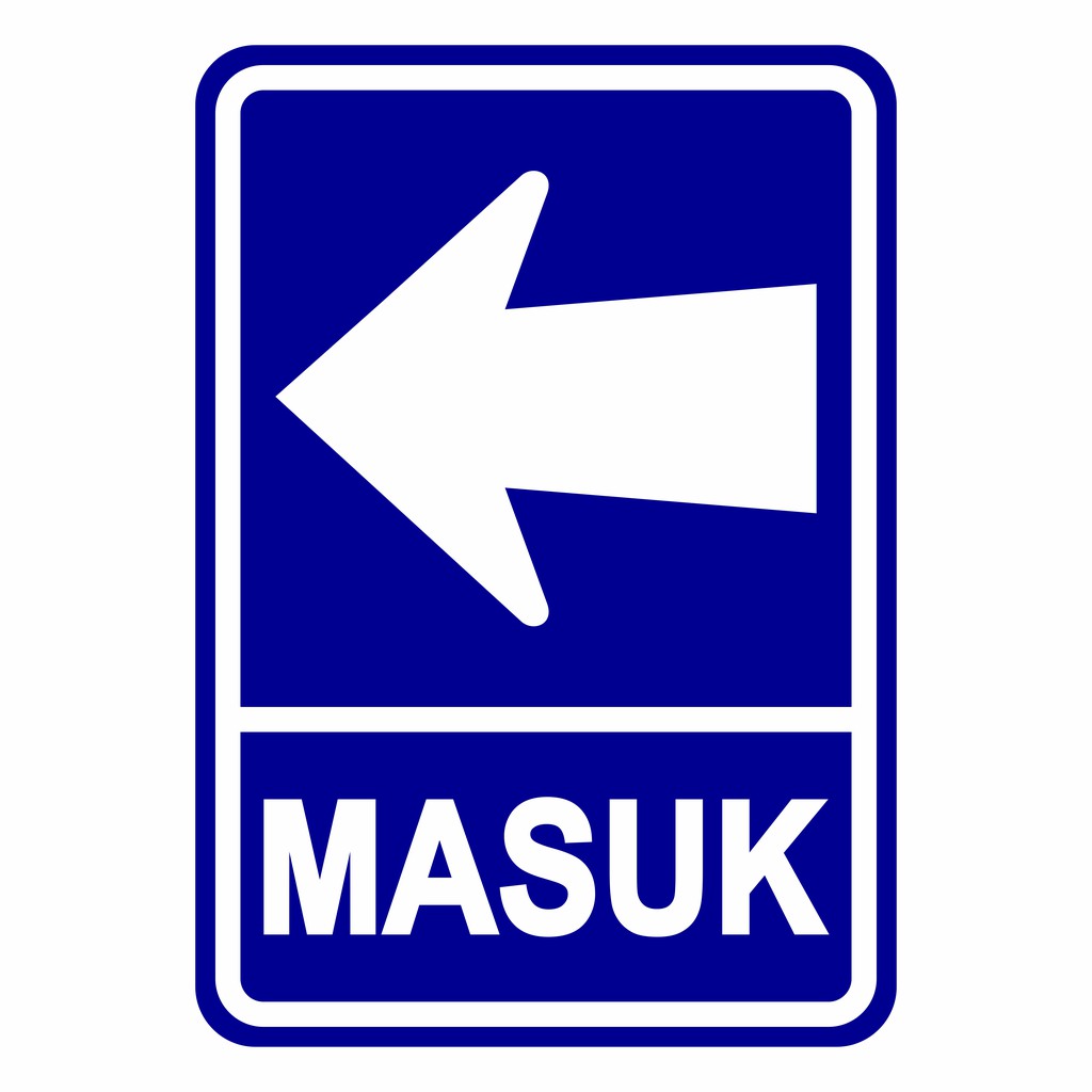 Jual Rambu Penunjuk Arah Masuk 35cm x 50cm Plat Alumunium Indonesia