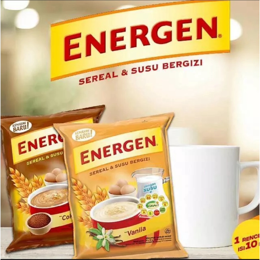 

Energen Sereal KURMA Susu COKLAT VANILA JAGUNG KACANG HIJAU 1 Renteng 10 Sachet 30gr Varian Baru Murah