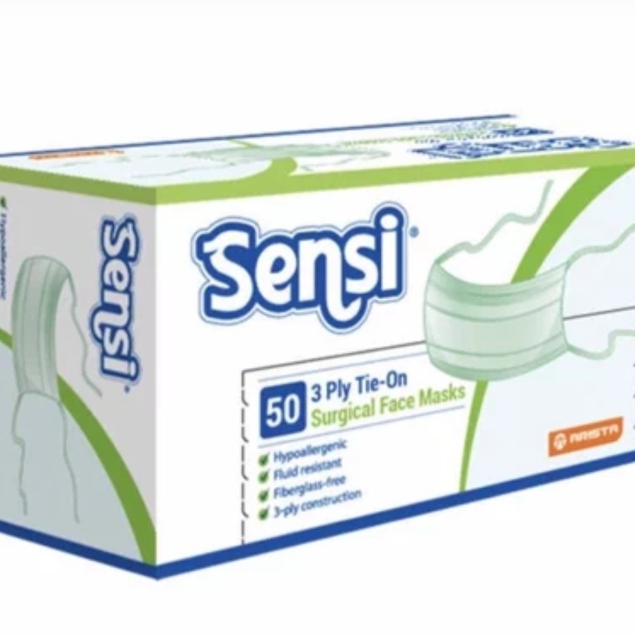 SENSI MASK TIE ON / MASKER SENSI SURGICAL FACE MASK 3 PLY ISI 50PCS