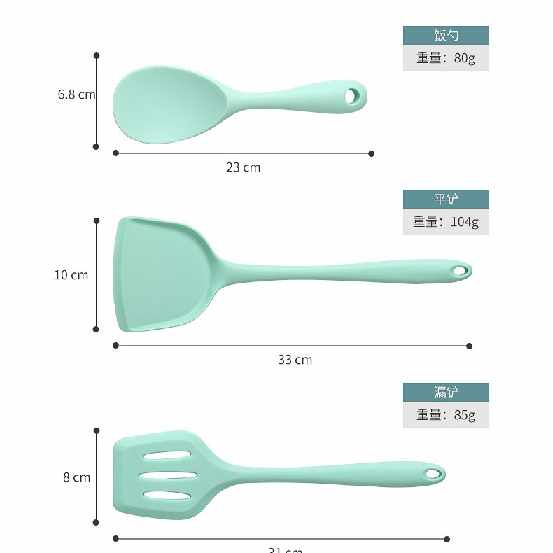 set 5pcs silicone cooking utensil / turner ladle skimmer rice spoon / set masak silikon tahan panas lilac pink tosca