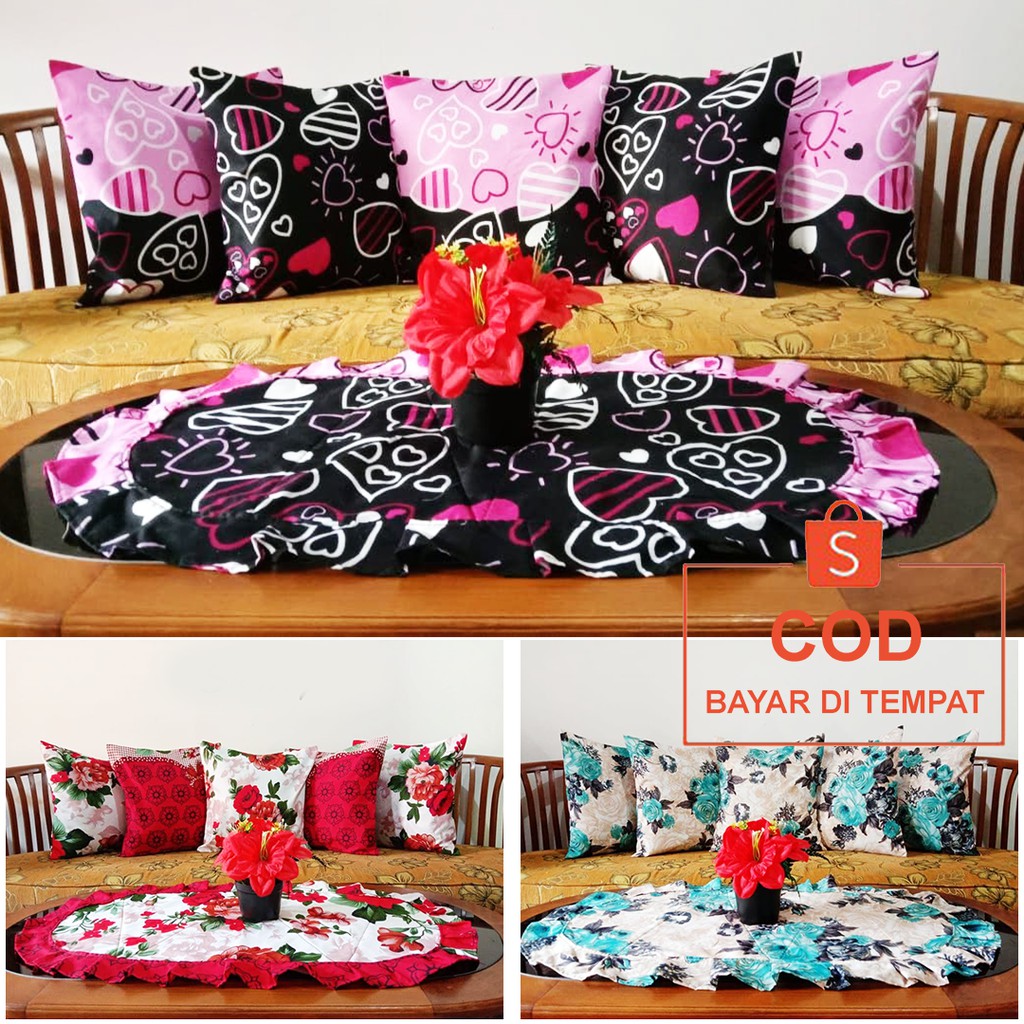 ✅COD Set Sarban Sarung Bantal Kursi Sofa Set Mewah Dan Taplak Meja Tamu Cantik Edisi Batik Minimalis Perlengkapan Dekorasi Ruangan Rumah