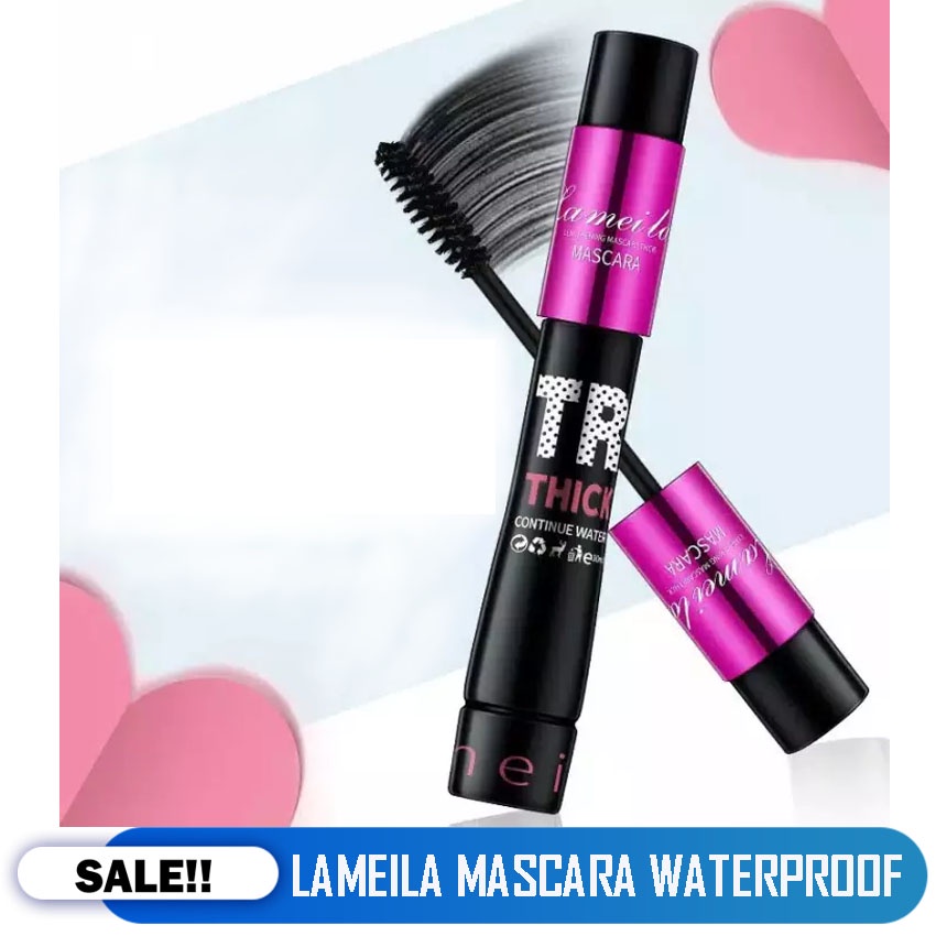 BISA COD - MASKARA ANTI AIR LAMEILA VOLUMIZER THICK CONTINUE FIBER EYELASH PRIMER WATERPROOF