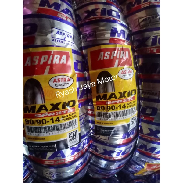 Paket Ban tubeless depan dan belakang Maxio SPR TL  80/90-14 dan 90/90-14 for Vario 110/125/150/F1/helm in/CBS/Beat series/esp/pop/street/karbu/F1/esp/Scoopy/F1/Spacy F1/ Karbu//Genio/Mio J/Mio M3/Spin/soul GT 125/X-Ride 125/Mio S/Z/dll