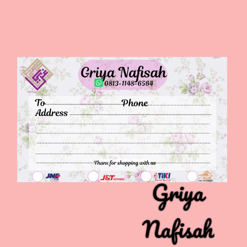 

Sticker Label pengiriman Tema shabby pink soft