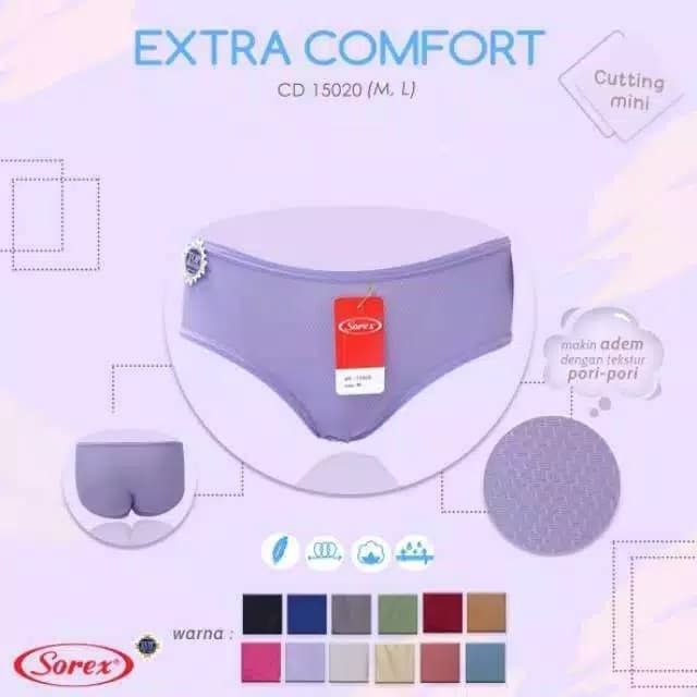 cd celana dalam wanita sorex 15020 mini dan 15021 midi extra comfort