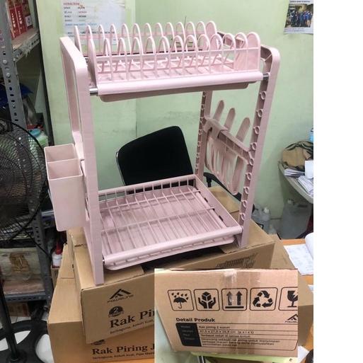 ➹ Rak piring plastik 2 susun Mini Fawsline / Rak piring wastafel bukan Rovega ➣