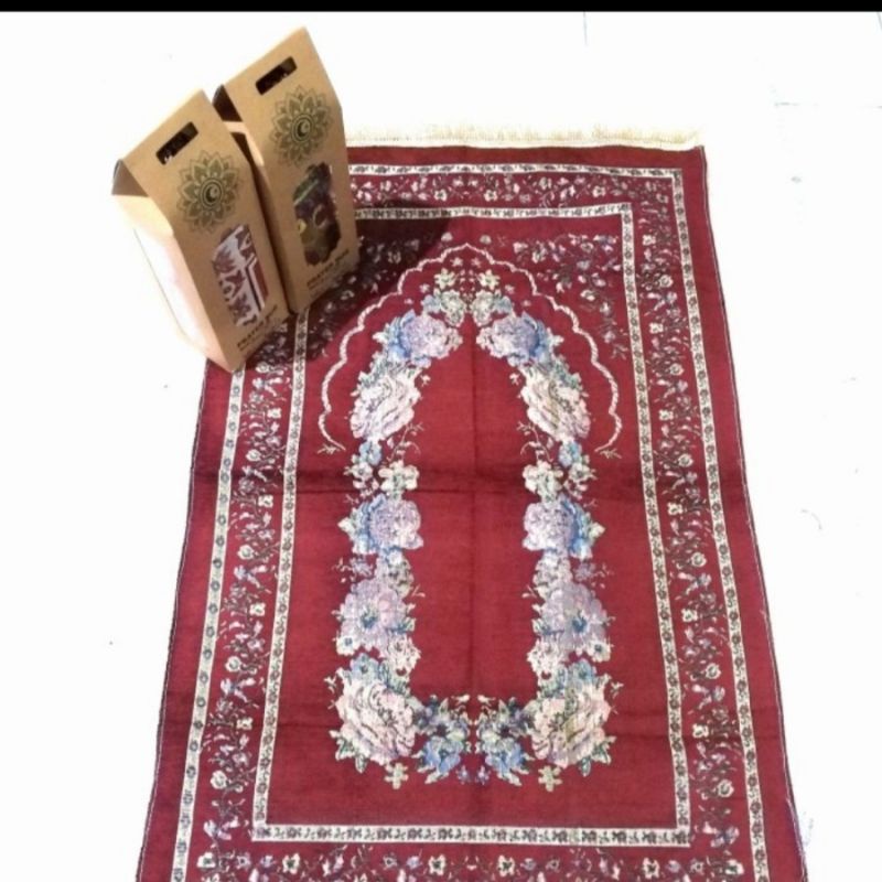 sajadah refah dan box souvenir hajatan pernikahan uk 70X110