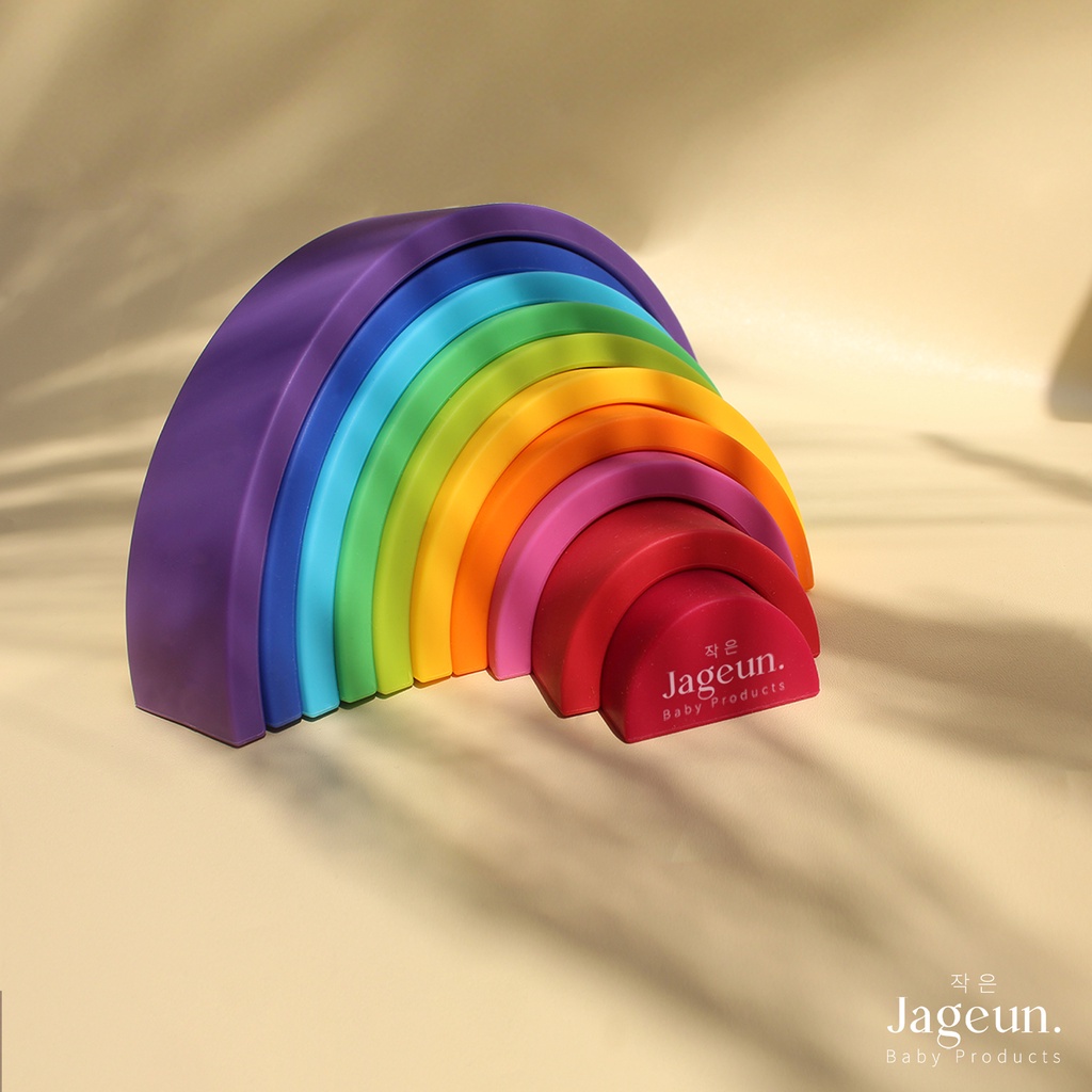 JAGEUN Premium Silicone Baby Rainbow Teether | Gigitan Bayi Pelangi
