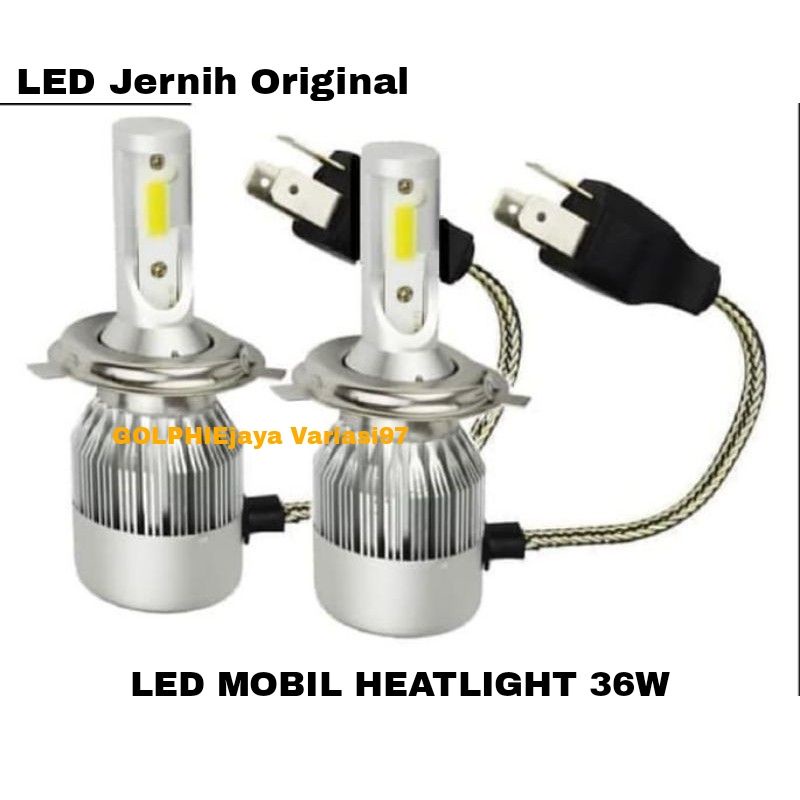 Lampu LED UTAMA C6 Mobil Harga Sepasang LED Lamp COB H4 Headlight HeadLamp High 36WATT Jernih Lampu 
