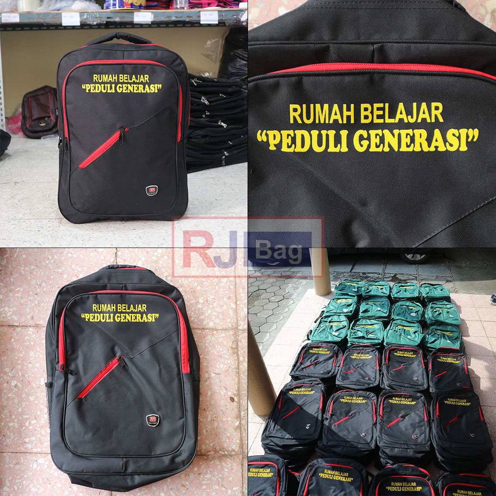 ORDERAN GROSIR TAS RANSEL PHIUM SABLON RUMAH BELAJAR PEDULI GENERASI SEMINAR SOUVENIR HARGA EKONOMIS