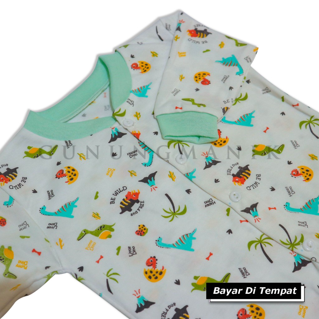 pakaian stelan baju bayi usia 3-6 bulan baju kodok panjang Saffenda SNI original bahan katun terlari