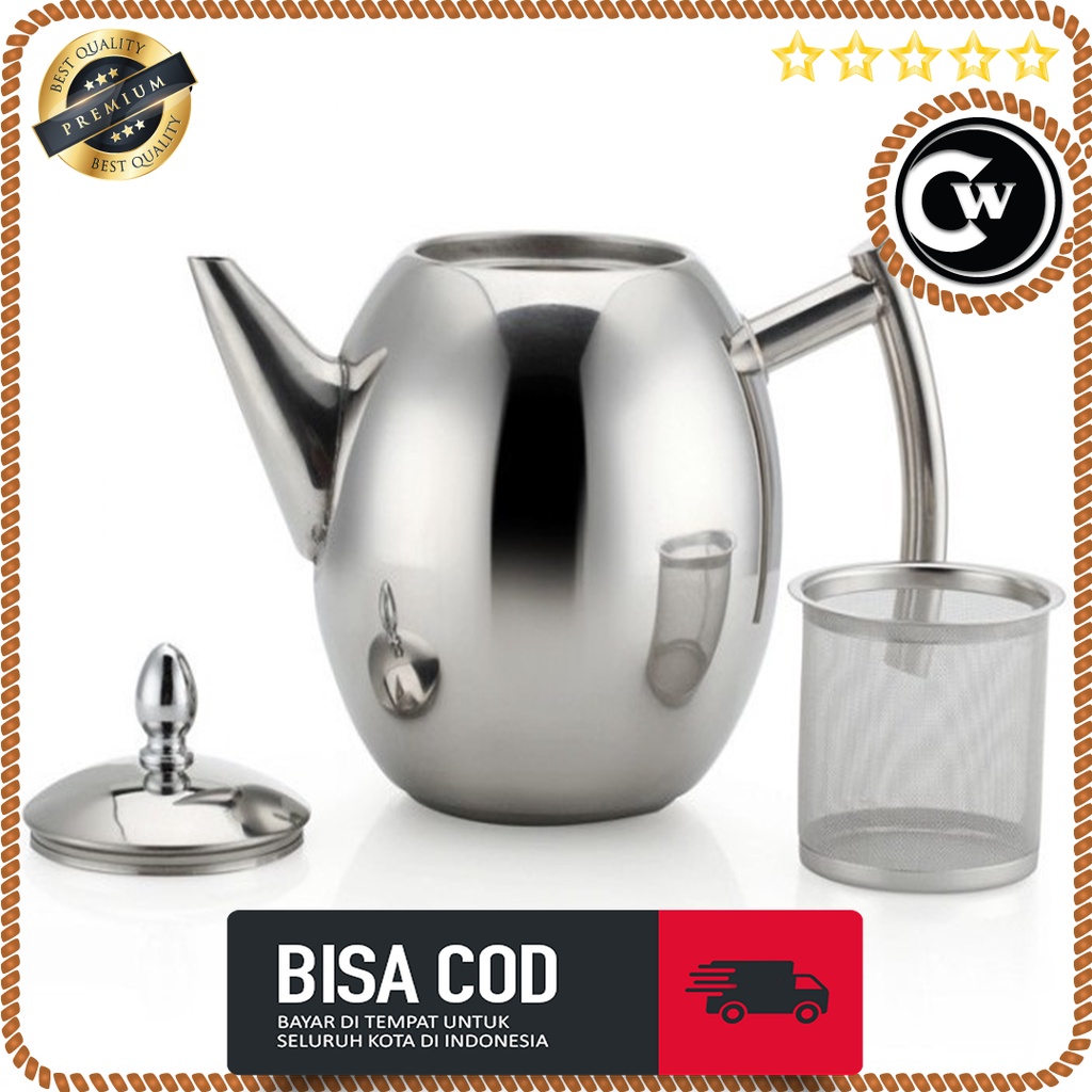 Teko Air Teh Kopi Water Kettle Teapot 1.4 Liter with Filter