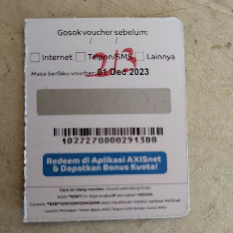 Voucher axis 2gb 3hari
