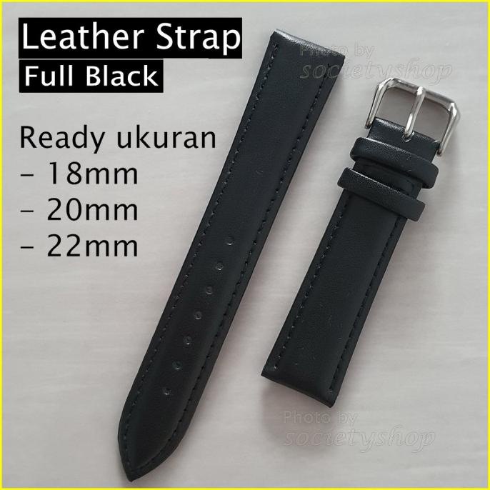 Leather Black Hitam Kulit Tali Jam Strap Watch 18 20Mm 22Mm Dw Timex Terbaru