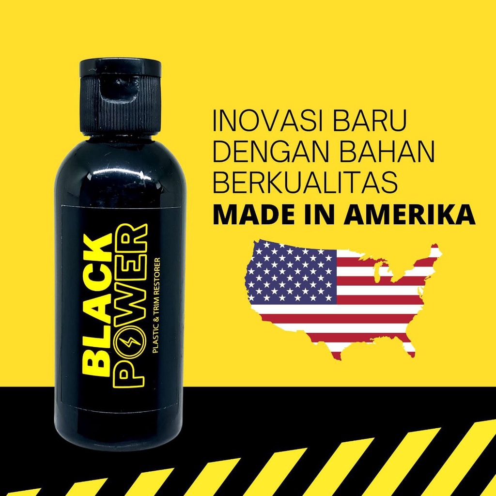 Black Power Penghitam Permanen Body Motor dan Mobil | Penghitam Dasboard Body Kasar Perfect Black | Trim Restorer Semir Hitam Body Motor | Pengkilap Bodi Plastik Import